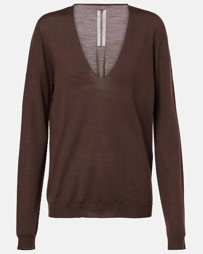 Rick Owens Pullover in lana Marrone
