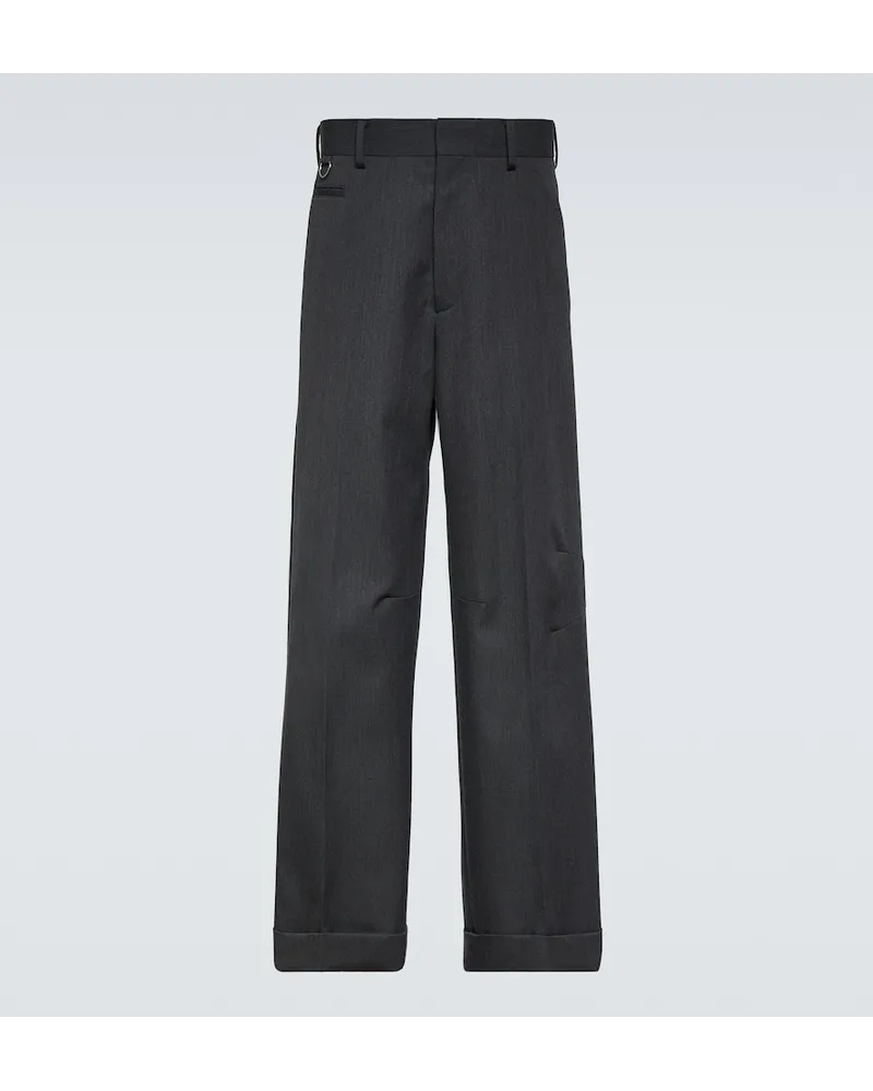 Undercover Pantaloni regular in lana Grigio
