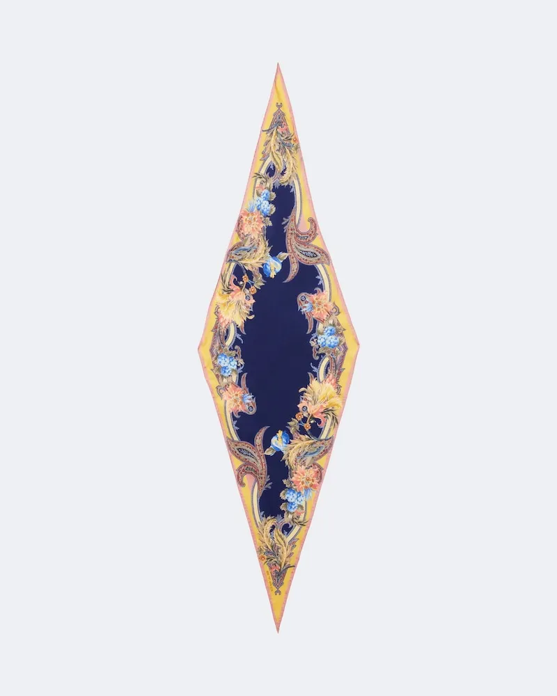Etro Sciarpa in twill di seta con stampa Multicolore