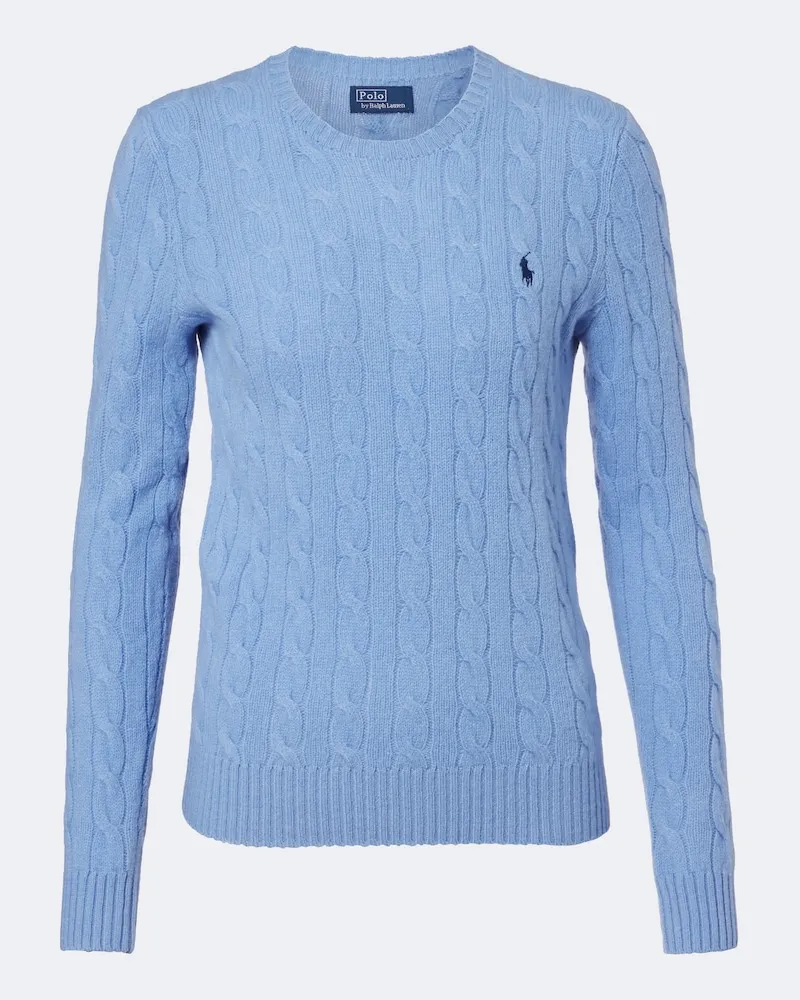 Ralph Lauren Pullover in lana e cashmere a trecce Blu