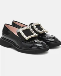 Roger Vivier Mocassini Viv' Rangers in vernice con cristalli Nero