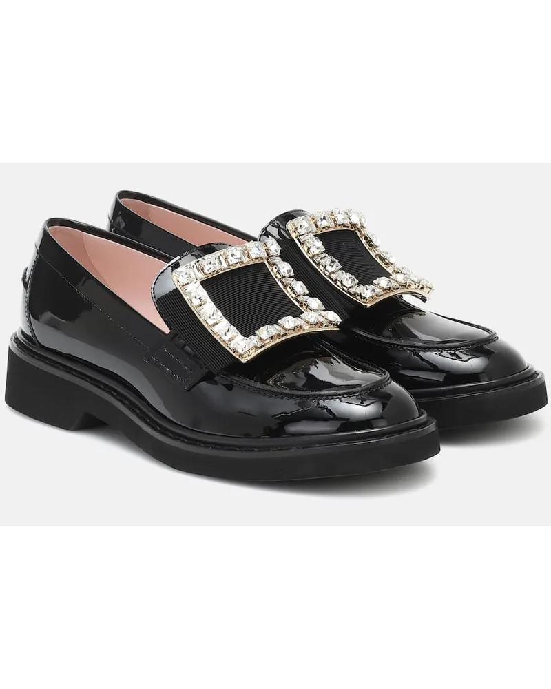 Roger Vivier Mocassini Viv' Rangers in vernice con cristalli Nero