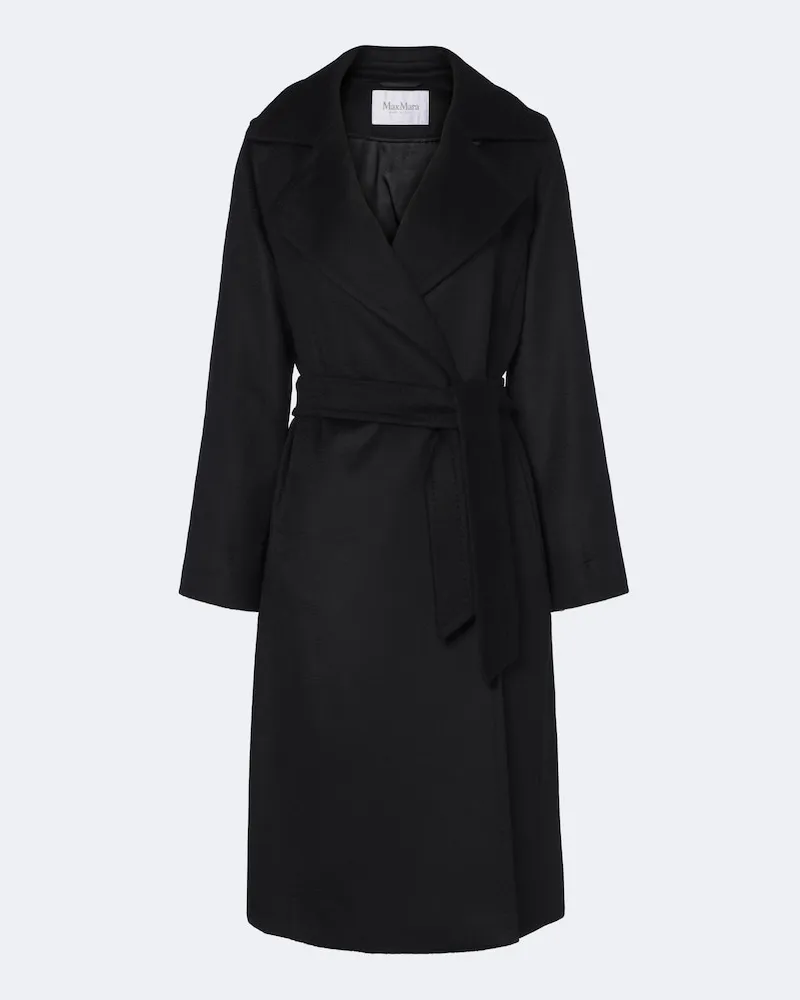 Max Mara Cappotto a portafoglio in lana Nero