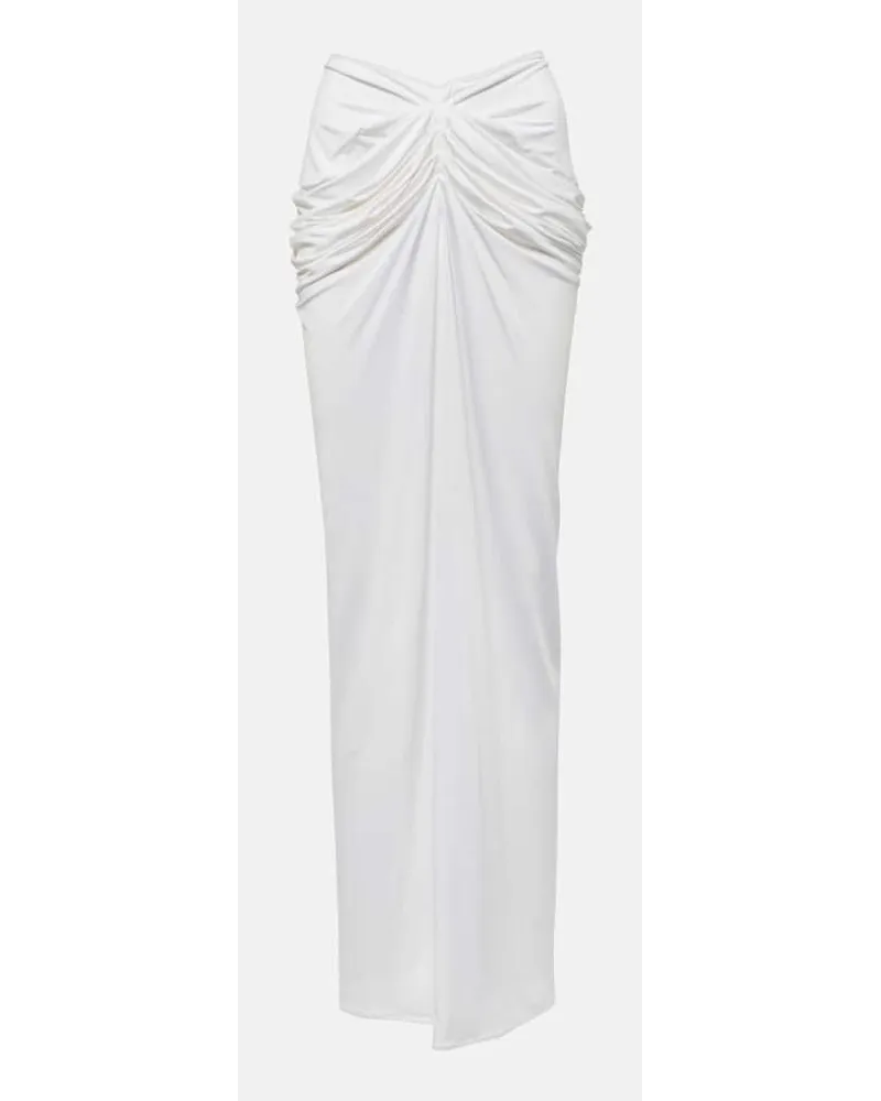 Magda Butrym Gonna lunga in jersey con drappeggio Bianco