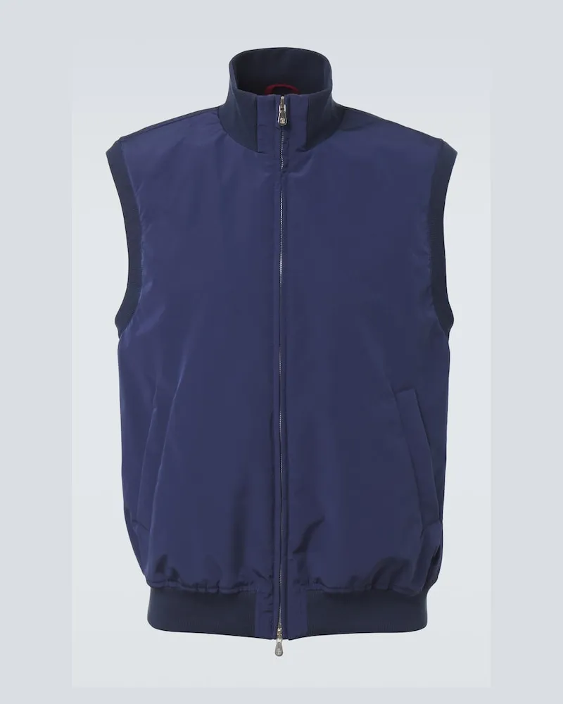 Brunello Cucinelli Gilet imbottito in tessuto tecnico Blu