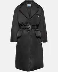 Prada Cappotto imbottito in gabardine Re-Nylon Nero