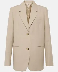 Totême Blazer monopetto in misto lino Beige