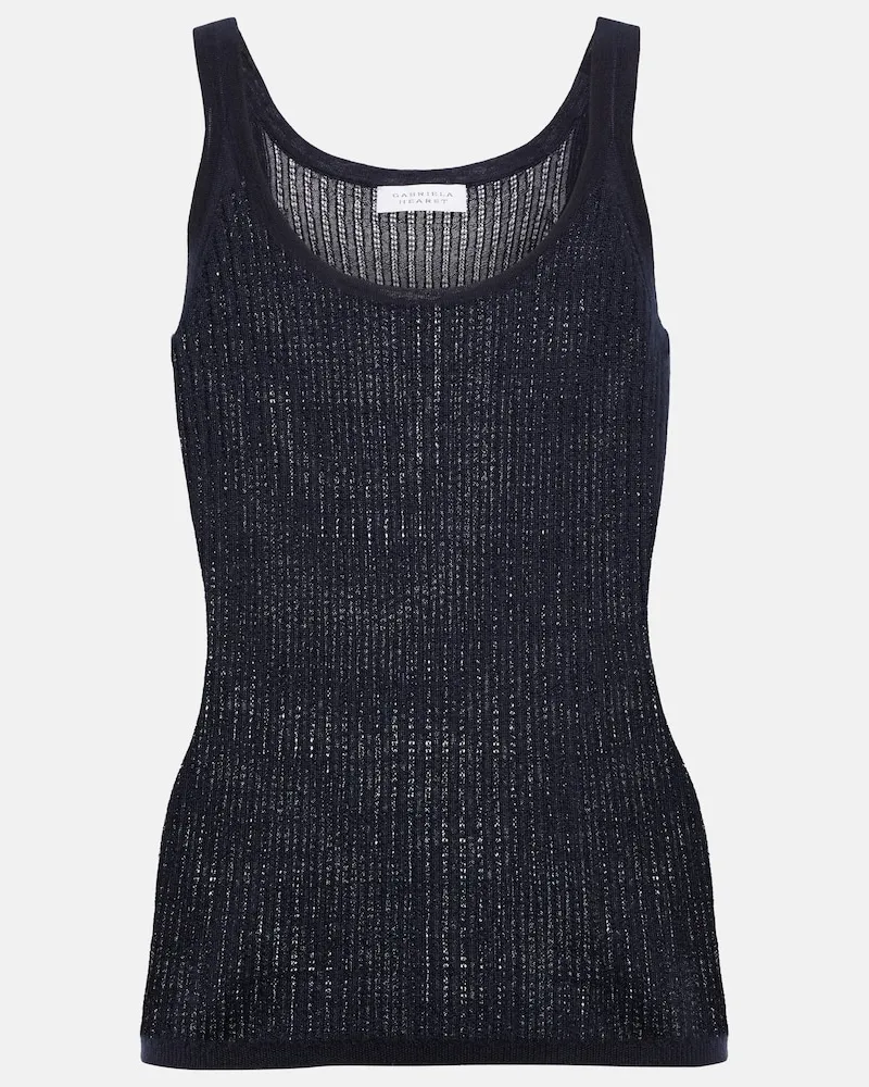 Gabriela Hearst Top Nevin in cashmere e seta Blu