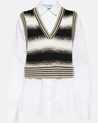 Veronica Beard Camicia Spear in misto cotone e lana Bianco