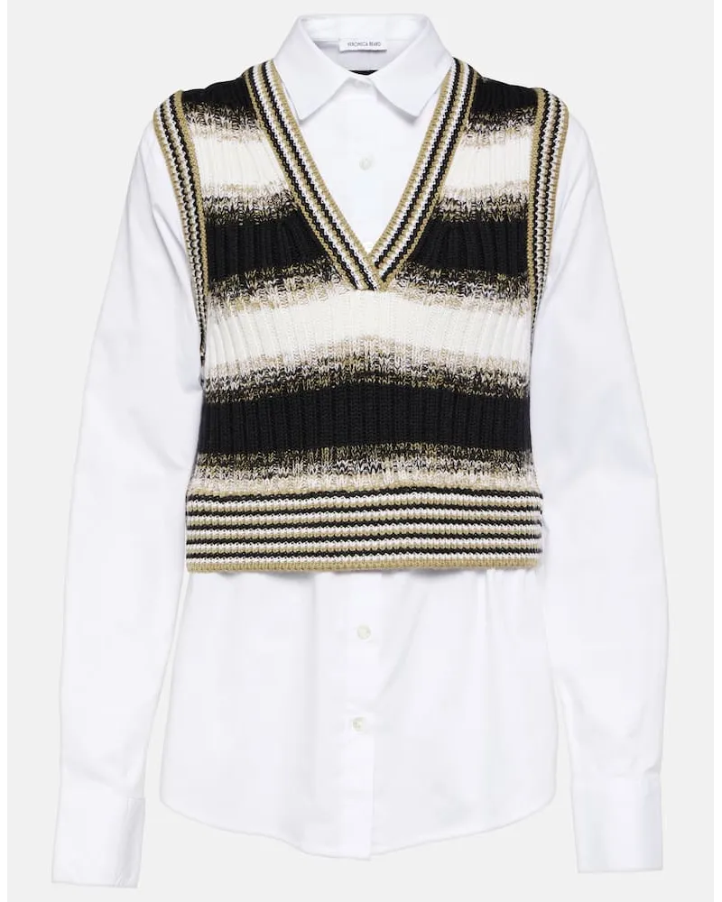 Veronica Beard Camicia Spear in misto cotone e lana Bianco