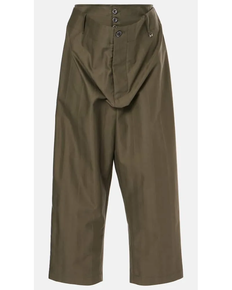Vivienne Westwood Pantaloni a gamba larga Alien in cotone Verde