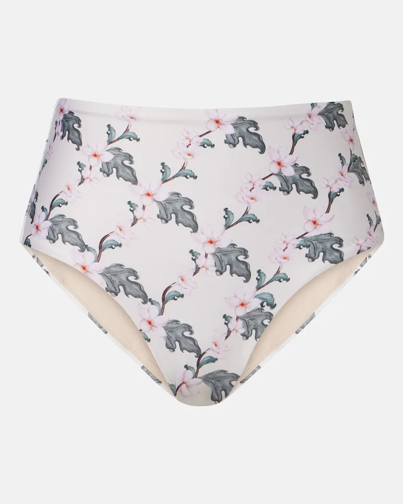 AGUA BENDITA Slip bikini Magenta con stampa floreale Bianco