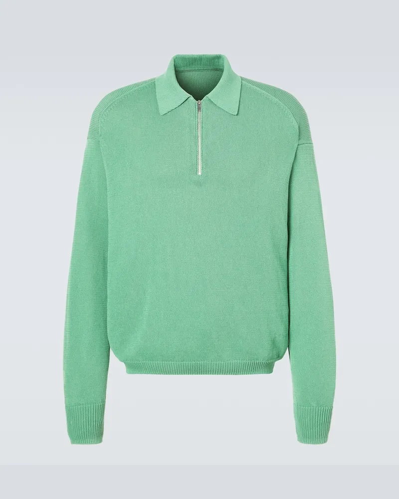 Studio Nicholson Pullover Heddy con zip Verde