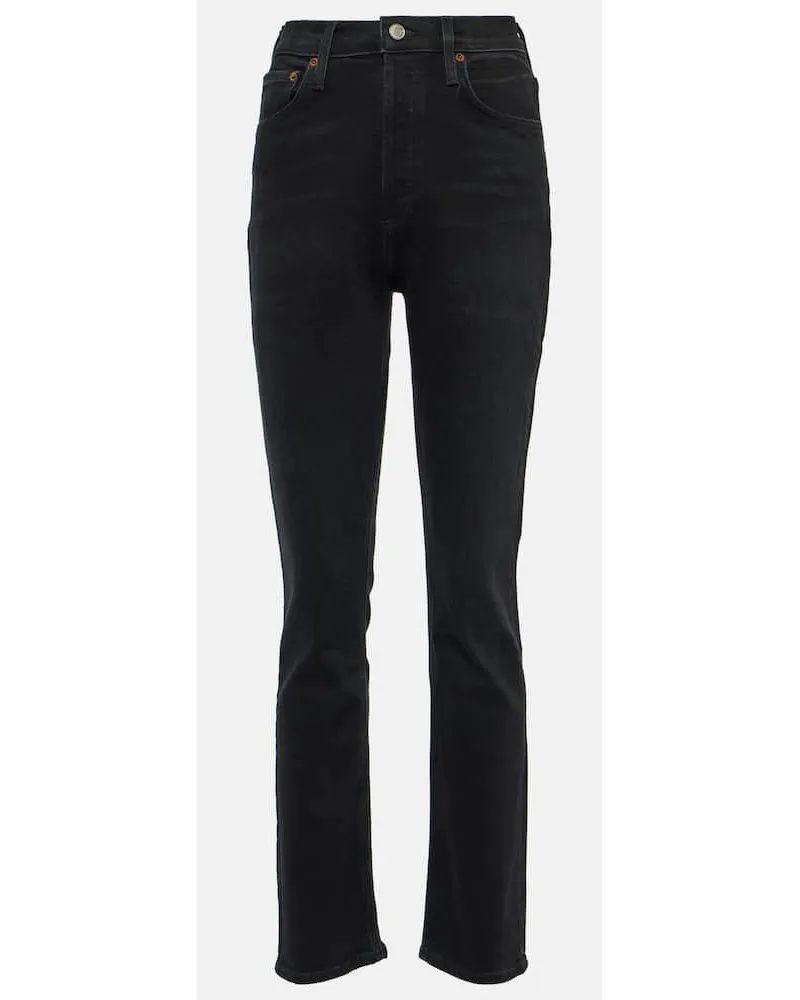 AGOLDE Jeans slim Freya a vita alta Nero