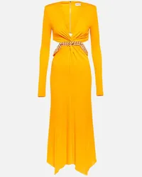 Rebecca Vallance Abito midi Phoenix in jersey con cut-out Giallo