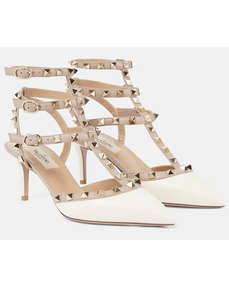 Valentino Garavani Pumps slingback Rockstud in pelle Bianco