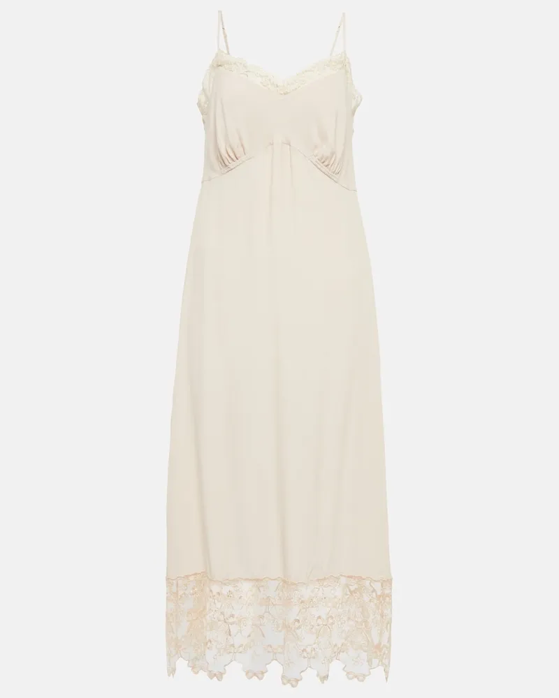 Simone Rocha Abito sottoveste in crÃªpe de chine Beige