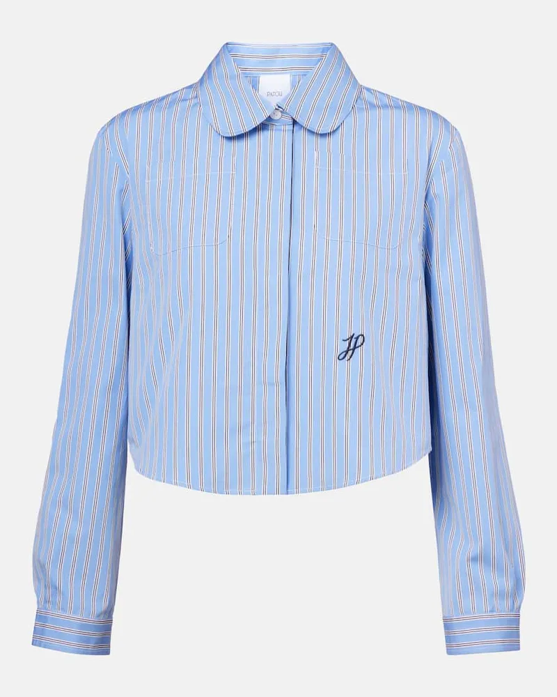 Patou Camicia cropped Bengal in cotone Blu