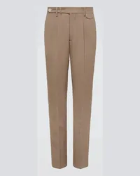 Brunello Cucinelli Pantaloni chino in lino Marrone