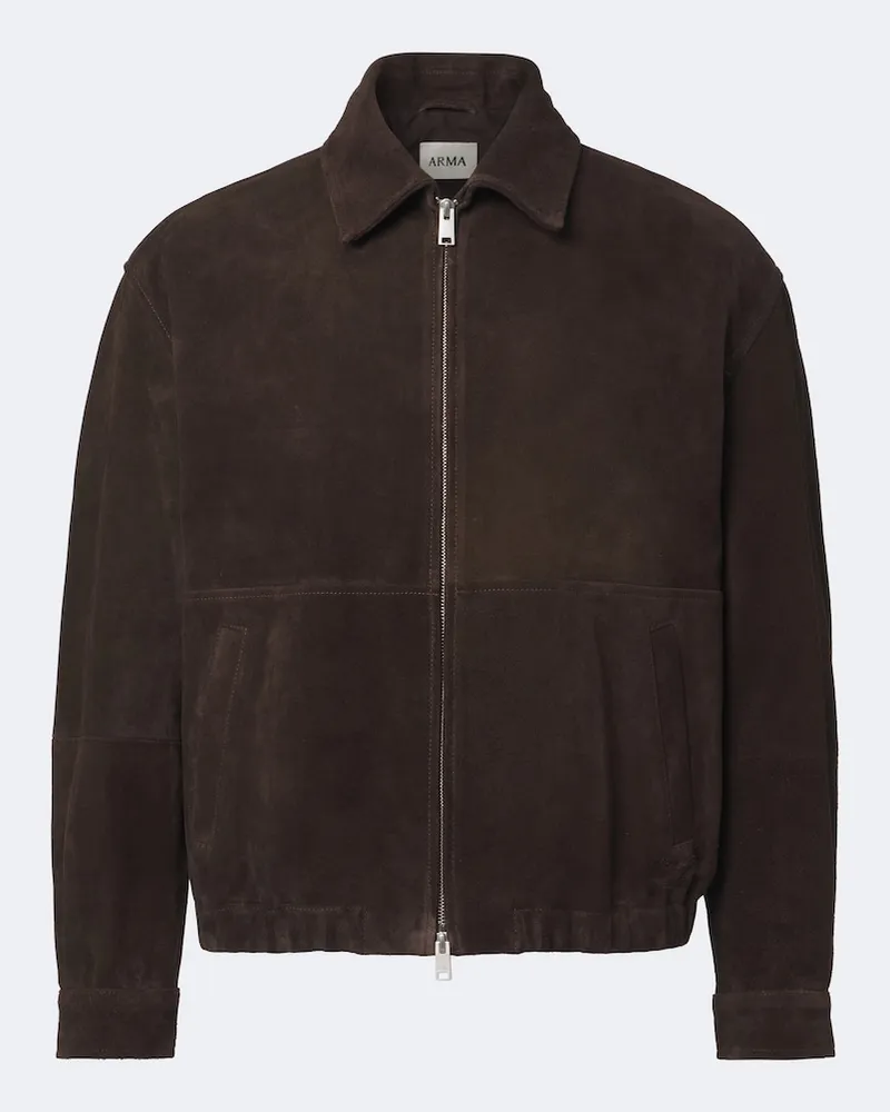 Arma Giacca blouson Maddox in suede Marrone