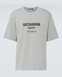 Dolce & Gabbana T-shirt in cotone con stampa Grigio