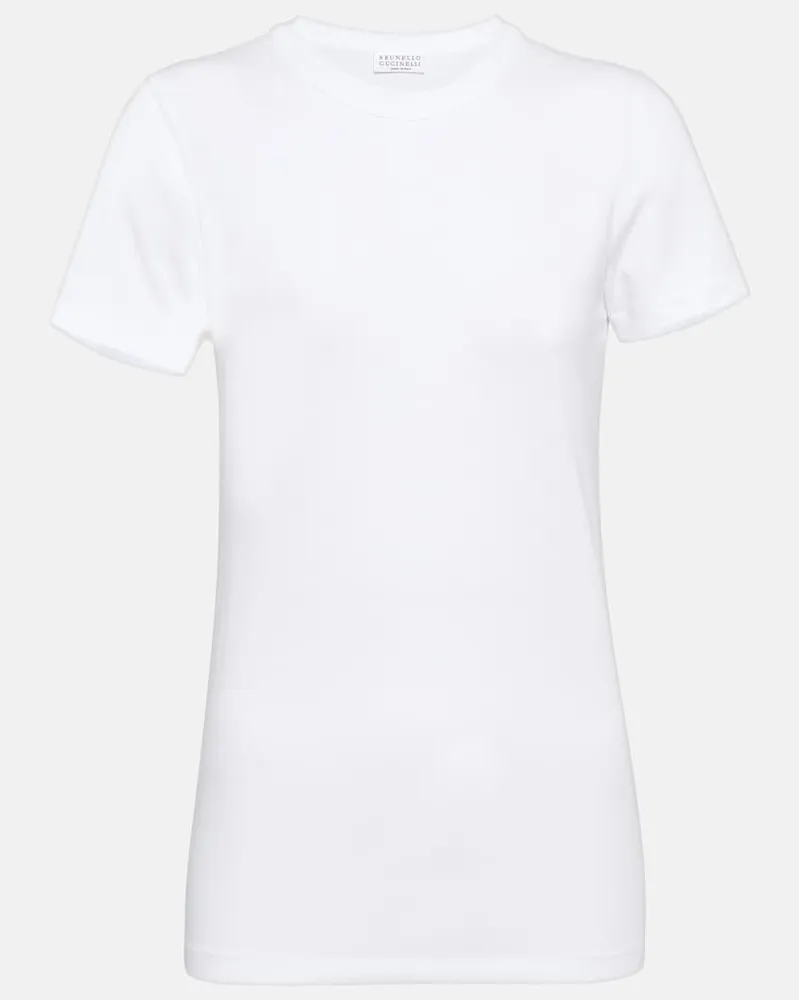 Brunello Cucinelli T-shirt in misto cotone Bianco