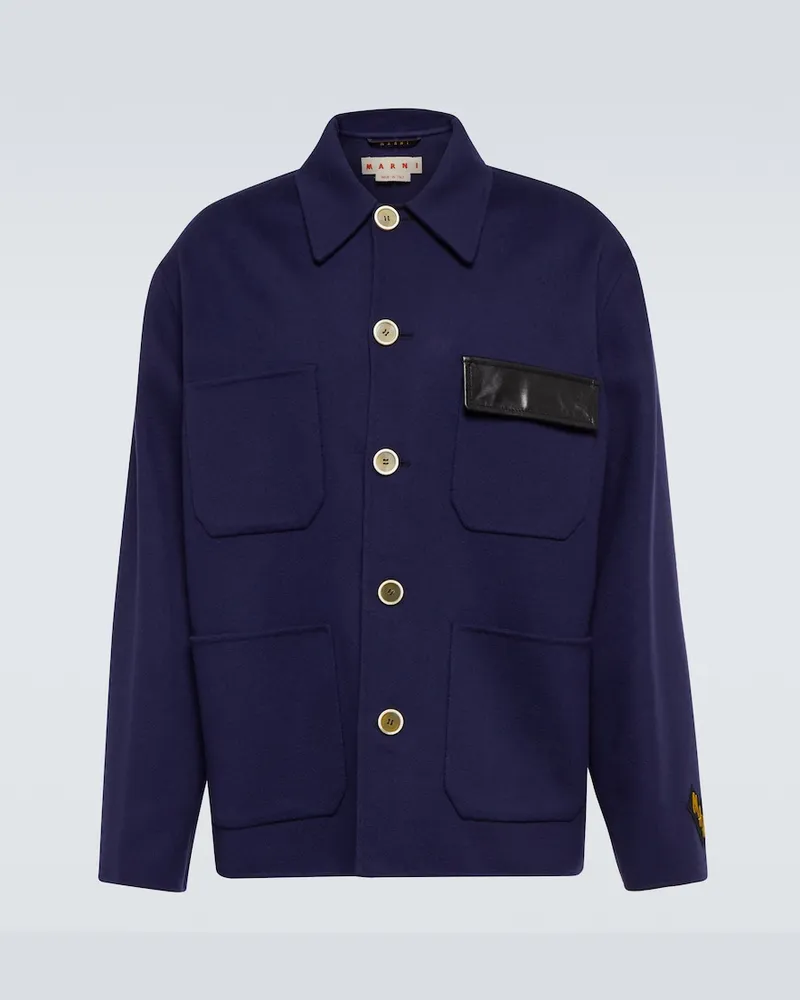 Marni Giacca in misto lana e cashmere Blu