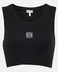 Loewe Top cropped Anagram in cotone Nero