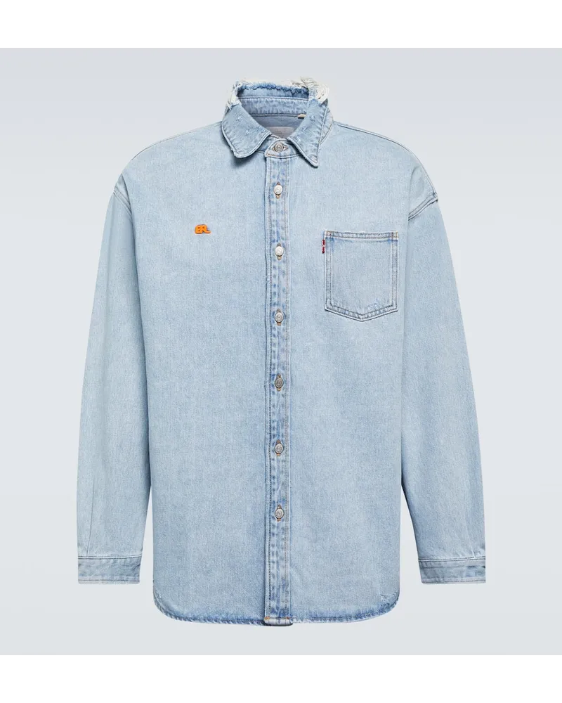 ERL Giacca camicia di jeans Blu