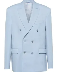 WARDROBE.NYC Blazer doppiopetto in twill di lana Blu