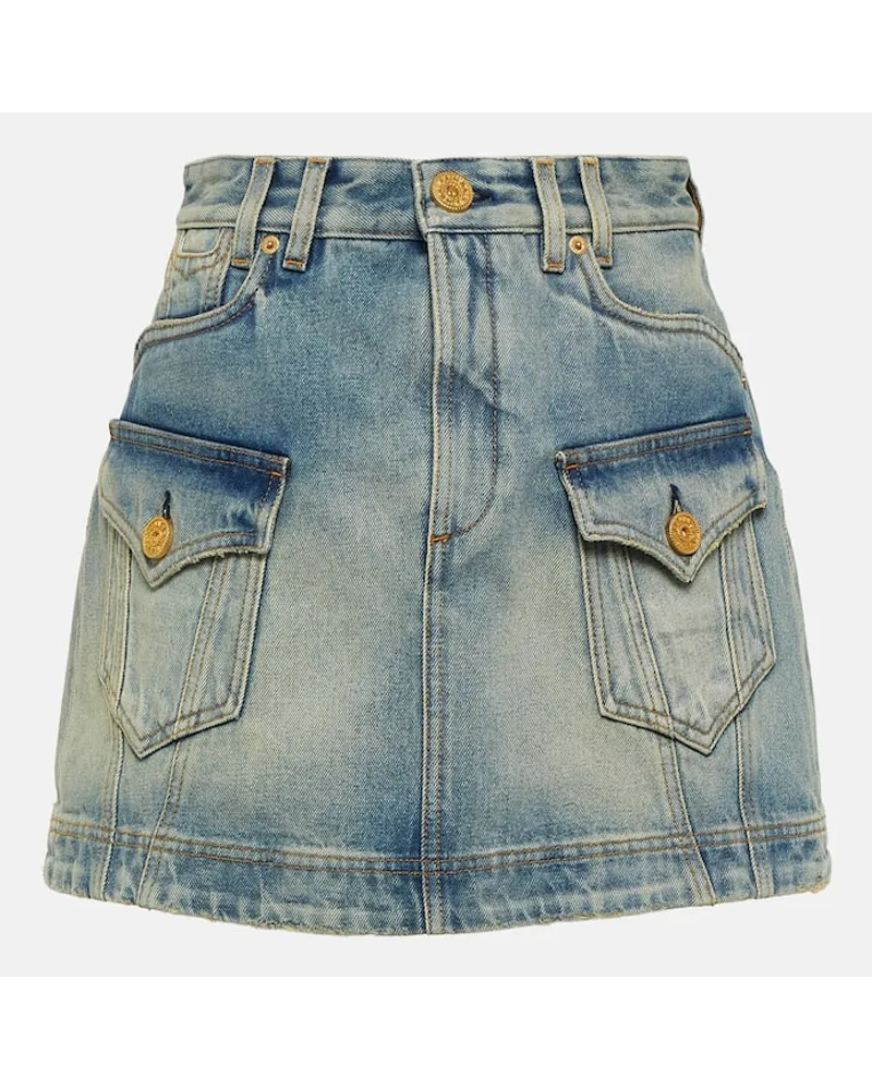 Balmain Minigonna cargo di jeans Blu