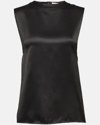 Saint Laurent Top in raso di seta Nero