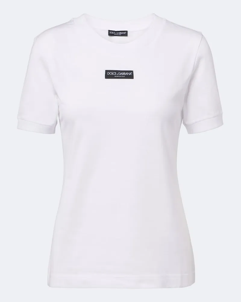 Dolce & Gabbana T-shirt in jersey di cotone Bianco