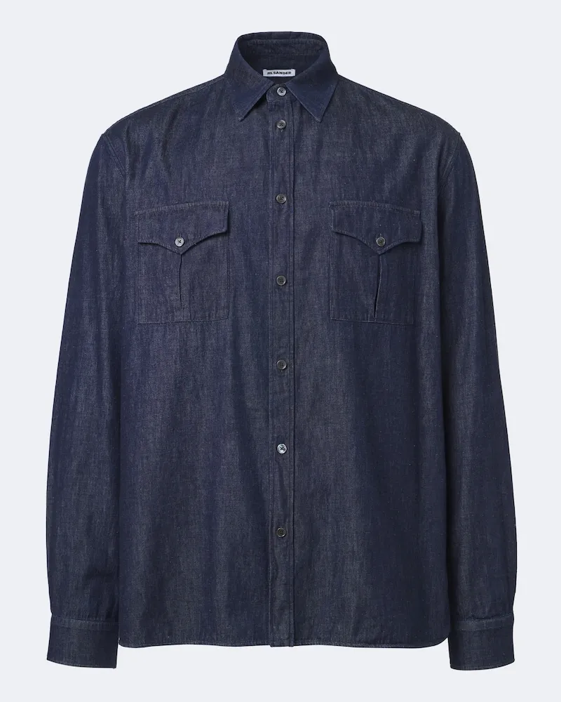 Jil Sander Camicia in chambray di cotone Blu