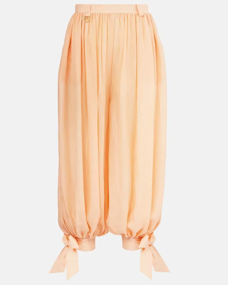 Chloé ChloÃ© Pantaloni barrel in charmeuse di seta Rosa