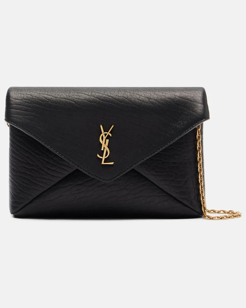 Saint Laurent Clutch Cassandre Small in pelle Nero