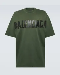 Balenciaga T-shirt Tape in jersey di misto cotone Verde