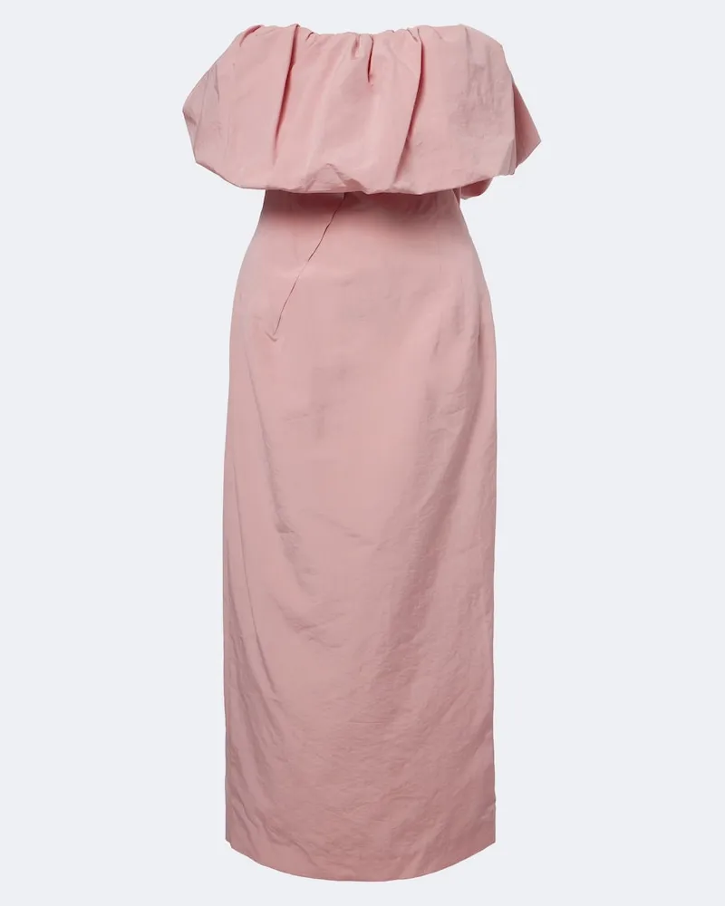 Magda Butrym Abito bustier midi in cotone e seta Rosa