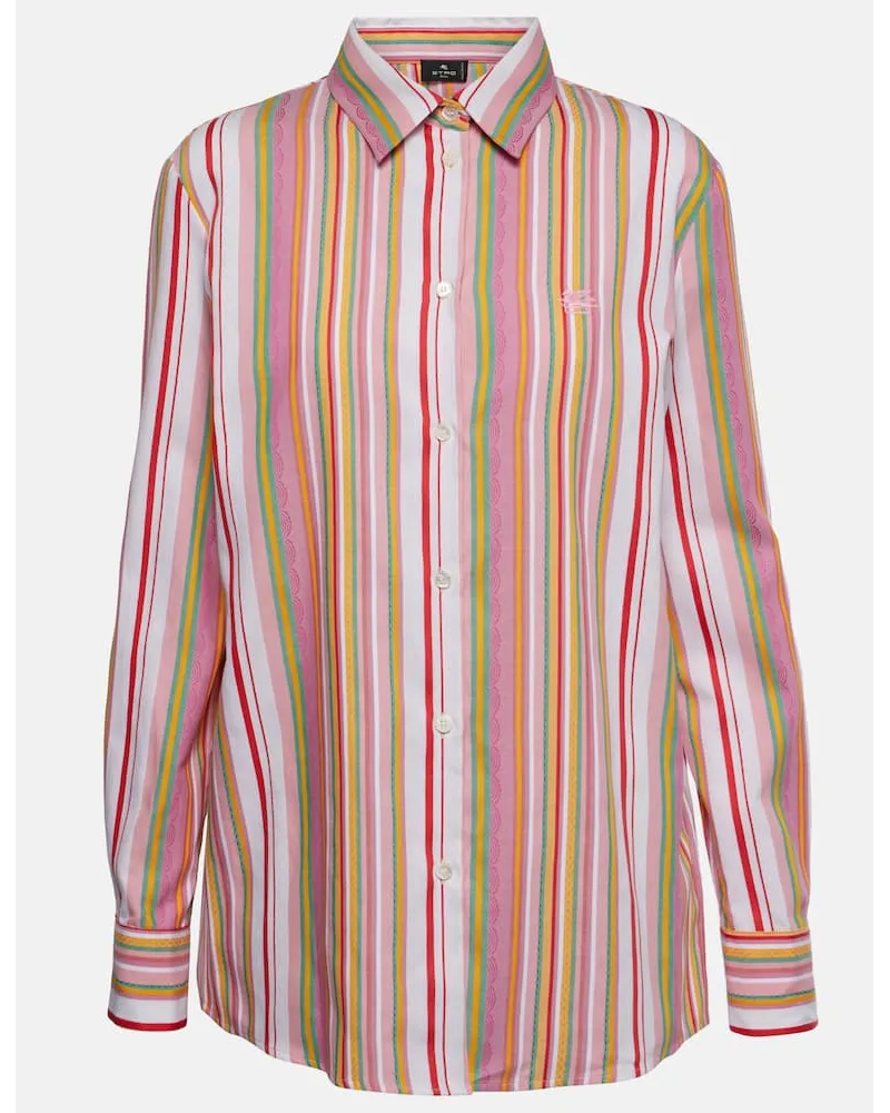 Etro Camicia in cotone a righe Multicolore