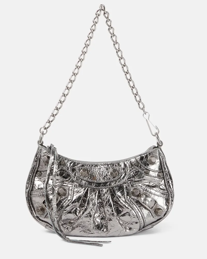 Balenciaga Borsa a spalla Le Cagole Mini in pelle Argento
