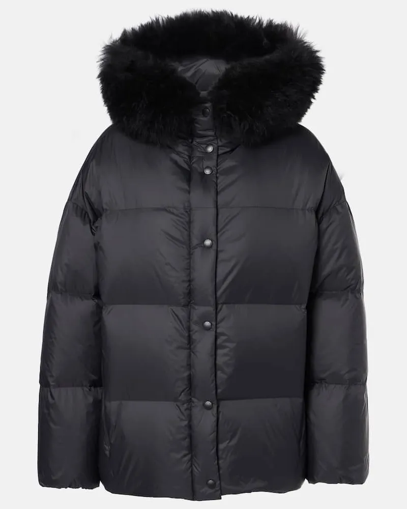 Yves Salomon Piumino con shearling Nero
