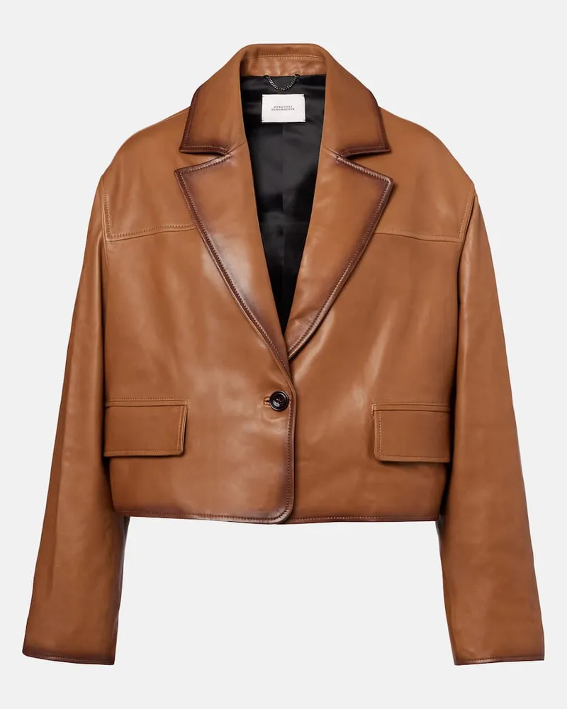 Dorothee Schumacher Giacca in pelle cropped Marrone