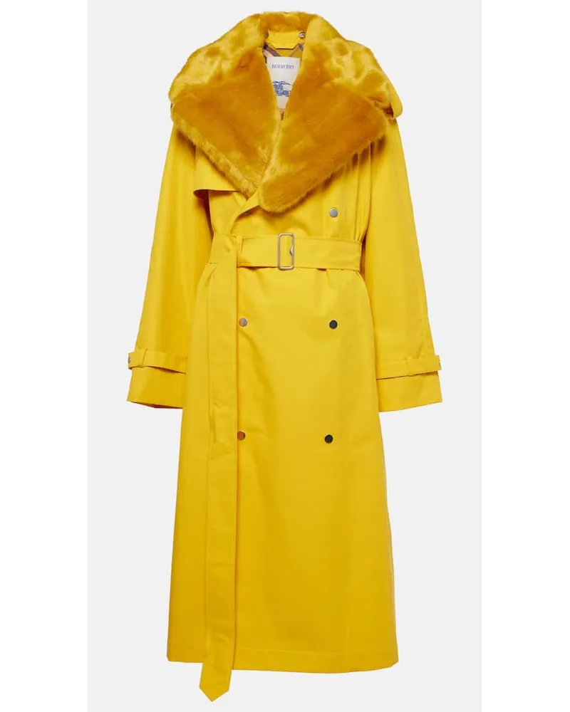 Burberry Trench oversize Kennington in cotone Giallo