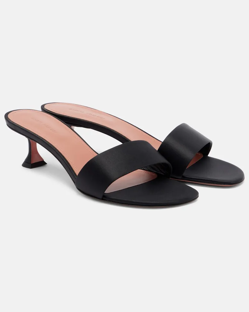 Amina Muaddi Mules Andreea in raso Nero