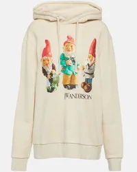 J.W.Anderson Felpa Gnome Trio in cotone con cappuccio Beige