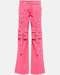 Blumarine Pantaloni cargo di jeans a vita bassa Rosa