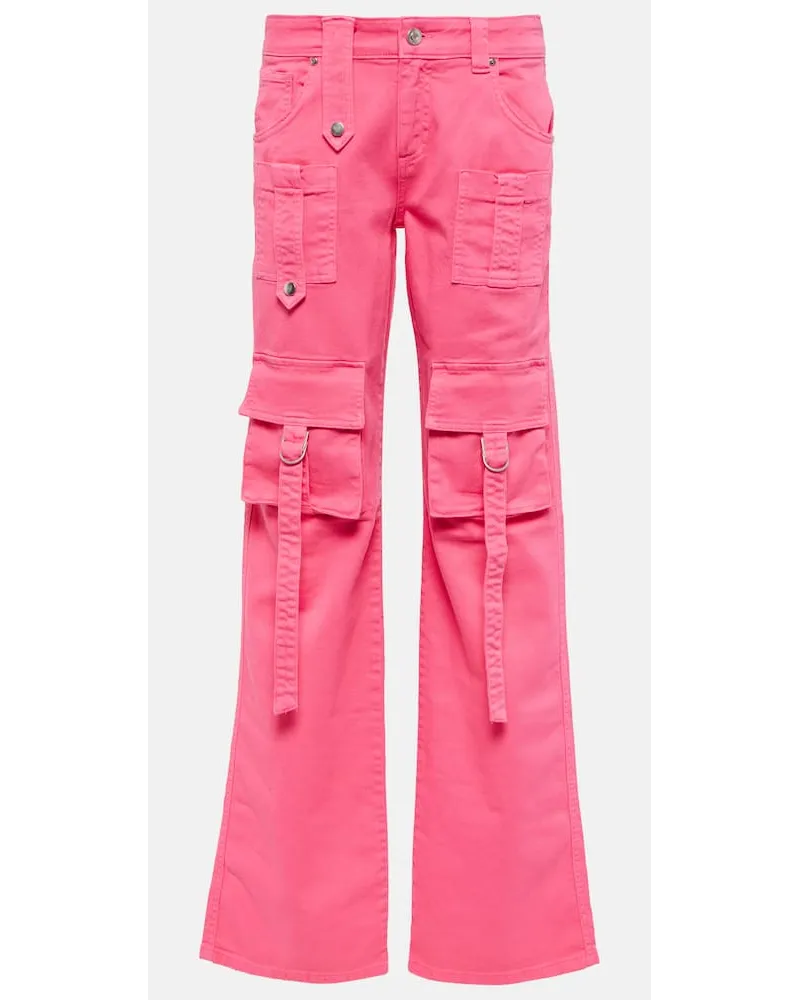 Blumarine Pantaloni cargo di jeans a vita bassa Rosa