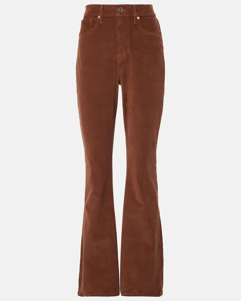 Veronica Beard Pantaloni flared Cameron in velluto Marrone