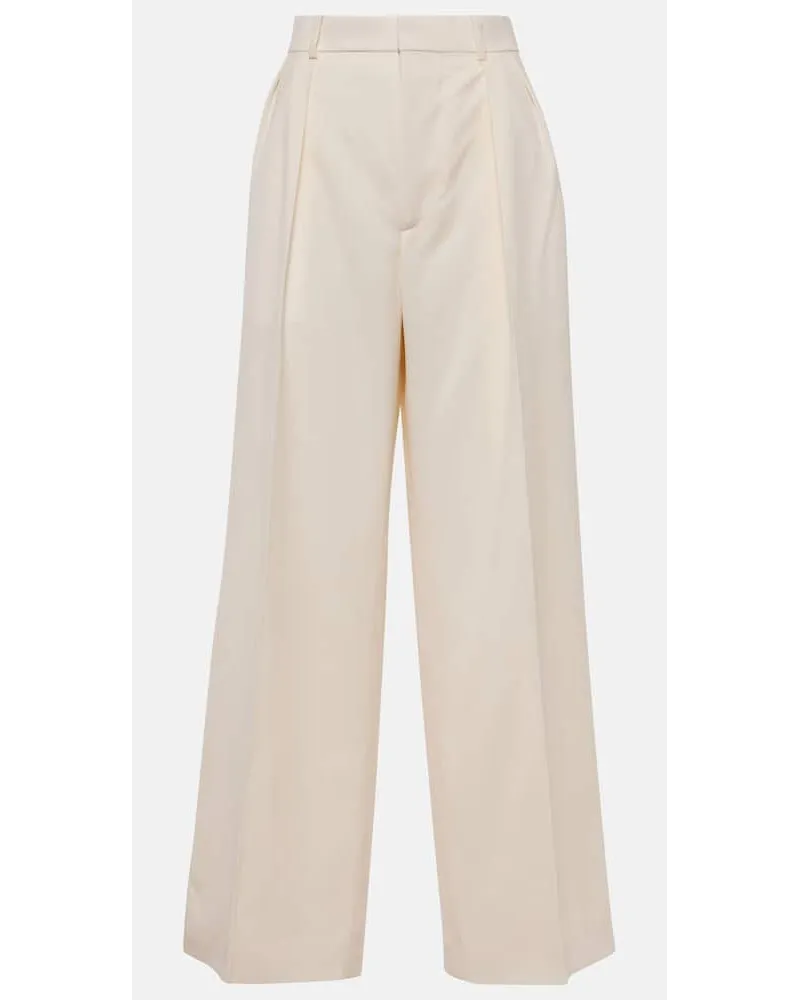 WARDROBE.NYC Pantaloni in lana a vita alta Bianco