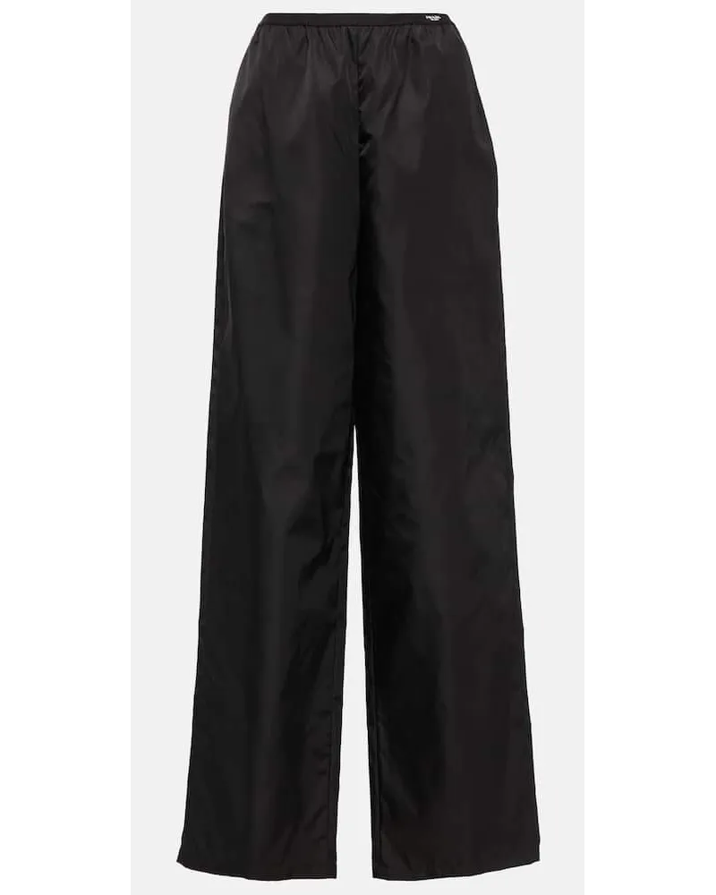 Prada Pantaloni in Re-Nylon a vita alta Nero